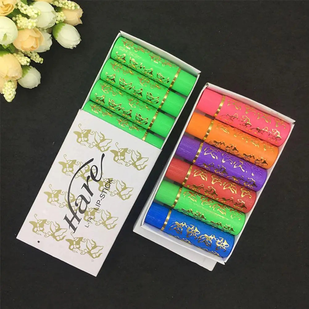 6Pcs Color Changing Lipstick Waterproof Lip Stick Matte Velvet Lip Gloss Color Long Lasting Balm Lipgloss Butterfly Lip Makeup