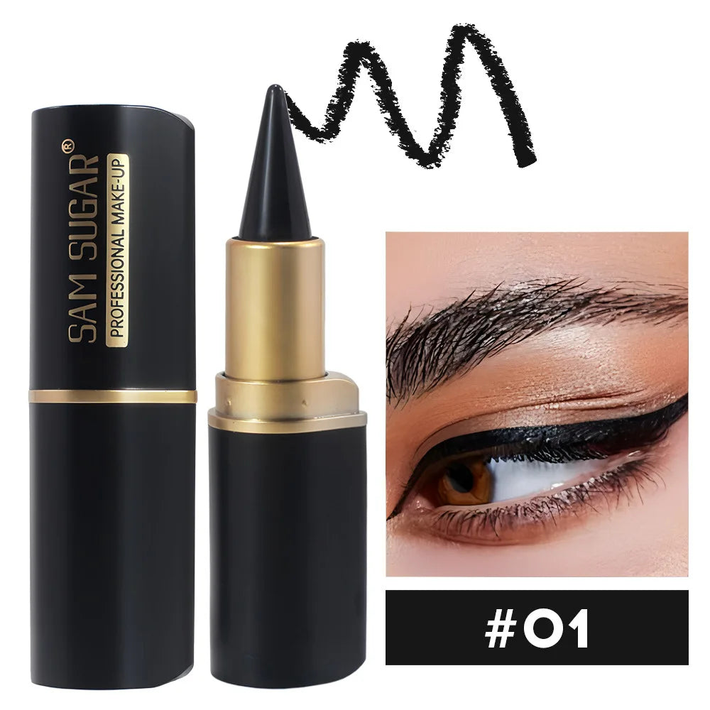 Black Long-Lasting Eyeliner Pen 24-Hour Waterproof Gel Cosmetic Makeup Fast-Dry Lip Liner Highlighter for Smokey Eye Look
