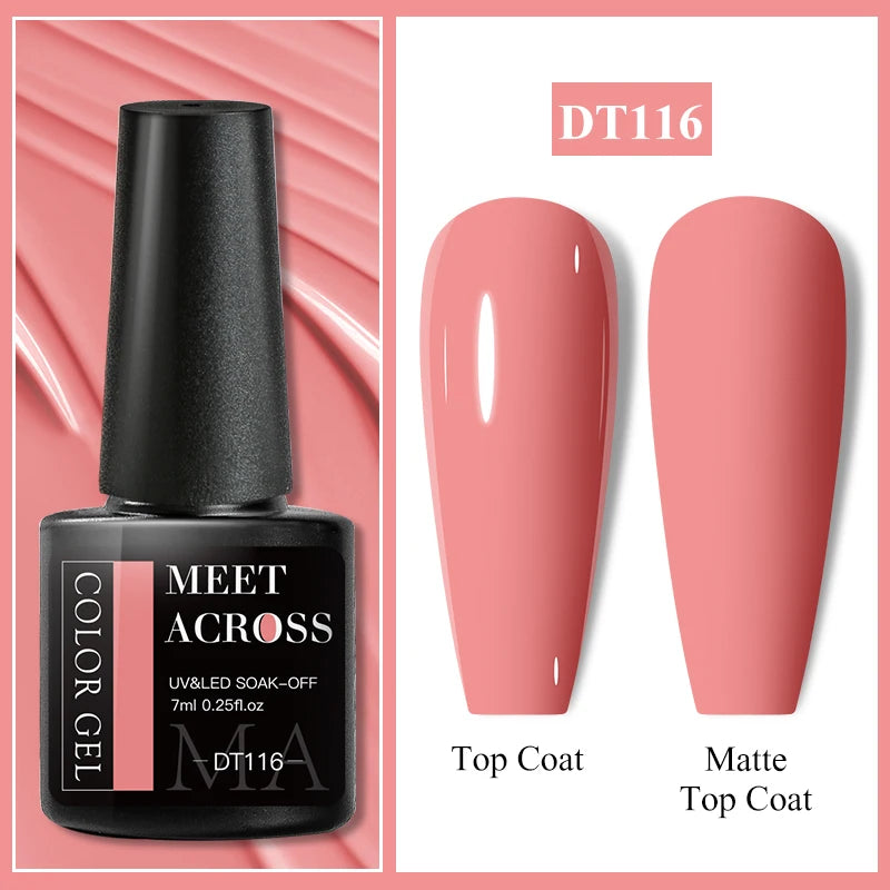MEET ACROSS 7ml 36Colors Glitter Thermal Gel Nail Polish 3 Colors Changing Soak Off Gel Winter Semi Permanant Nail Art Varnish