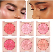 Multi-Color Glossy Blush Highlighter, Baking Process, Moisturizing and Glossy Makeup Effect, with Pearlescent Brightening Effect