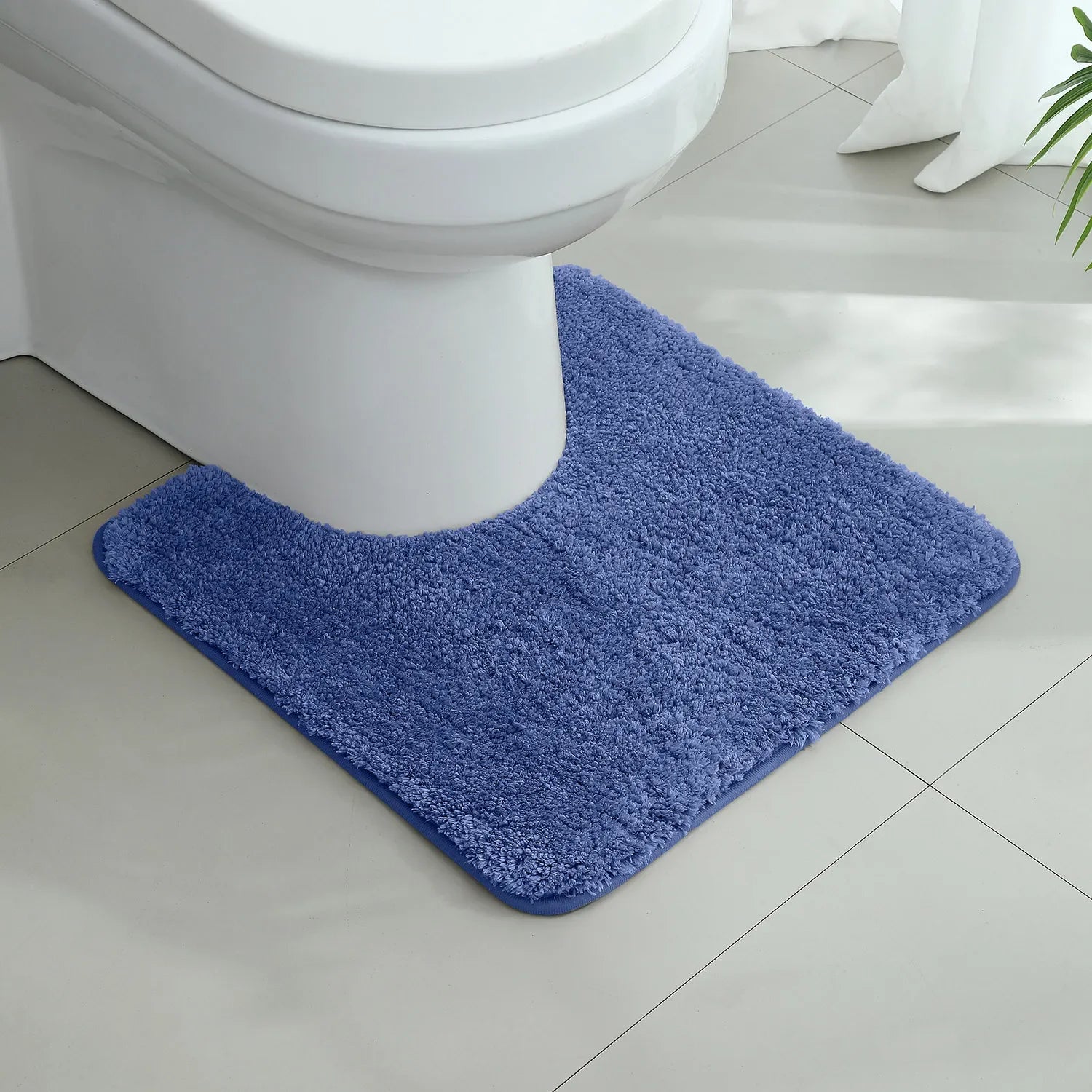 U-shaped thickened bathroom floor mat, plush material, bathtub absorbent mat, anti slip foot mat, bathroom small carpet, entranc