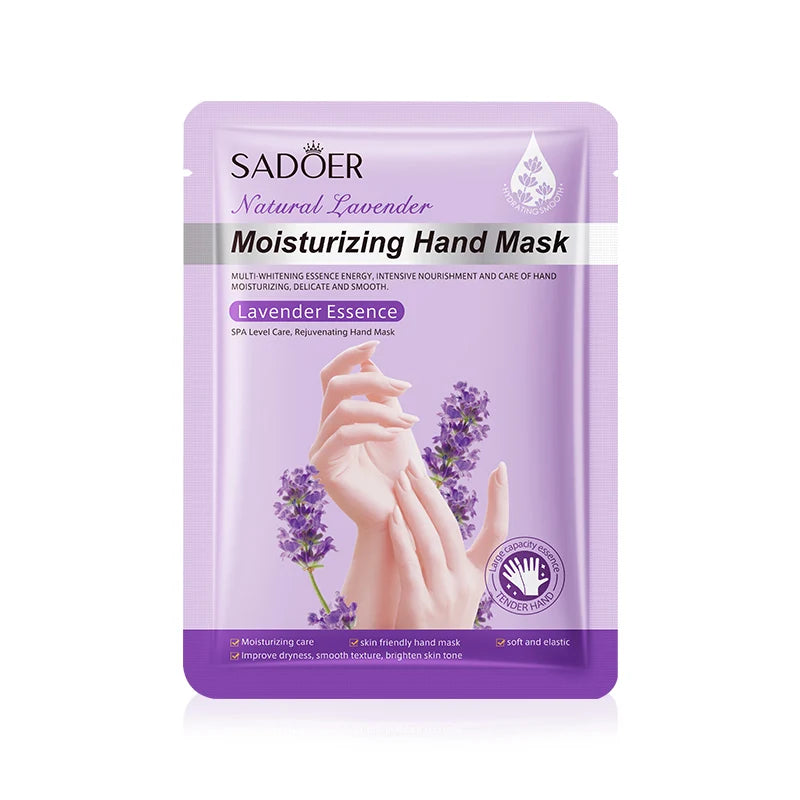 SADOER Lavender Moisturizing Hand Mask Whitening Nourishing Anti-aging Hydrating Hand Gloves for Hands Skin Care Products