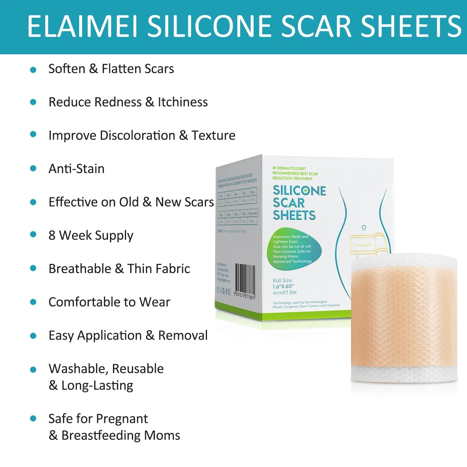 4cmx150cm Silicone Scar Sheets Removal Strips Silicone Gel Scar Strip For Acne Keloid Surgery Burn Treatment Scar Patch Hot Sale