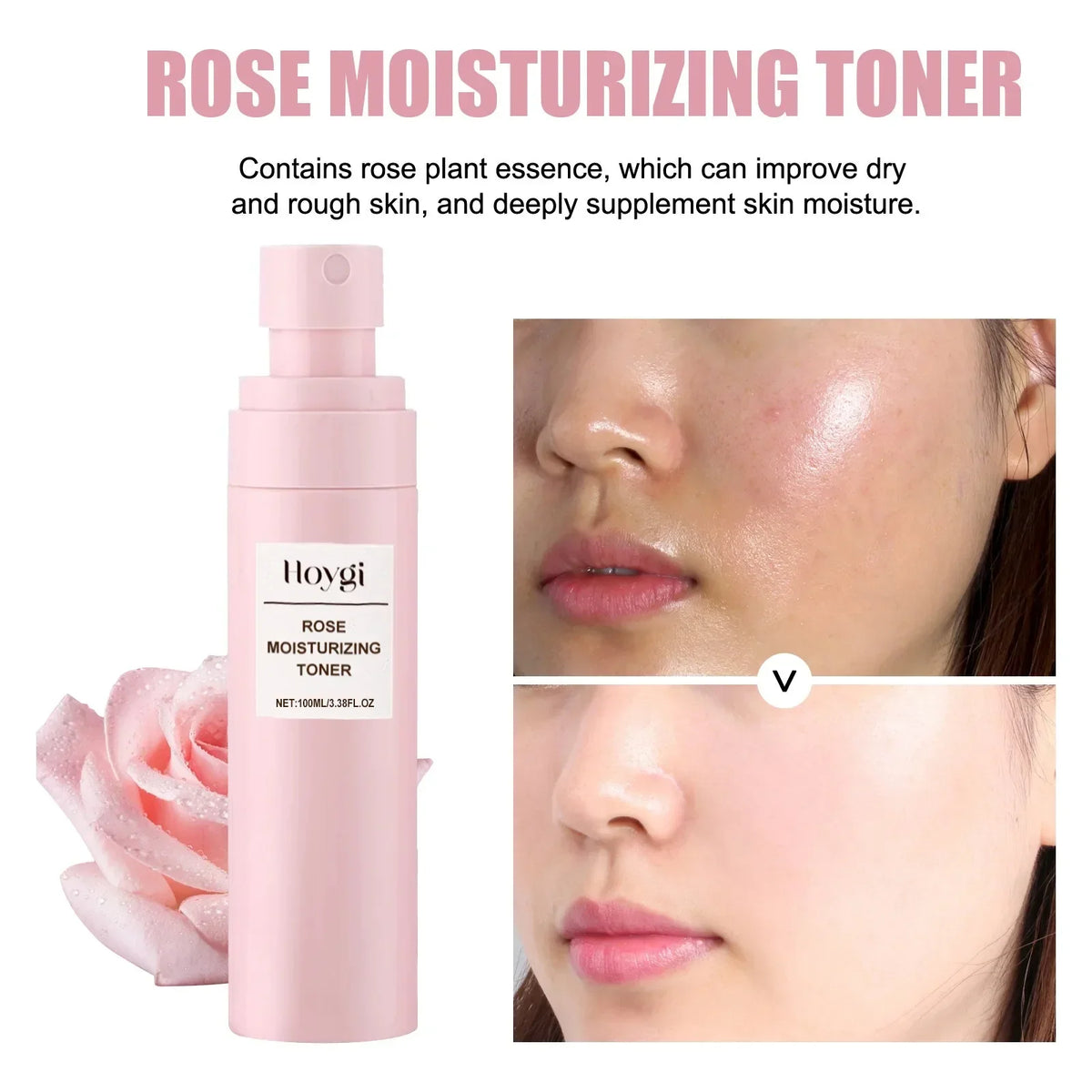 Rose Water Facial Spray Hydrating Toner - Moisturizing Pore Minimizing Bridal Skincare for Dry Skin - Wedding Day Preparation
