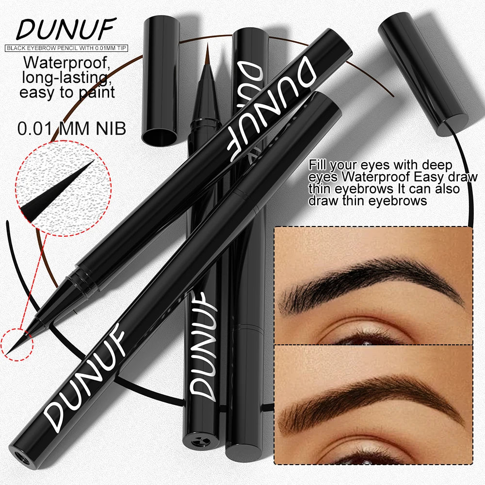 DUNUF Long-lasting Liquid Eyebrow Pencil Ultra-fine Anti-stain, Waterproof and Perspiration-proof Quick Drying Eyeliner
