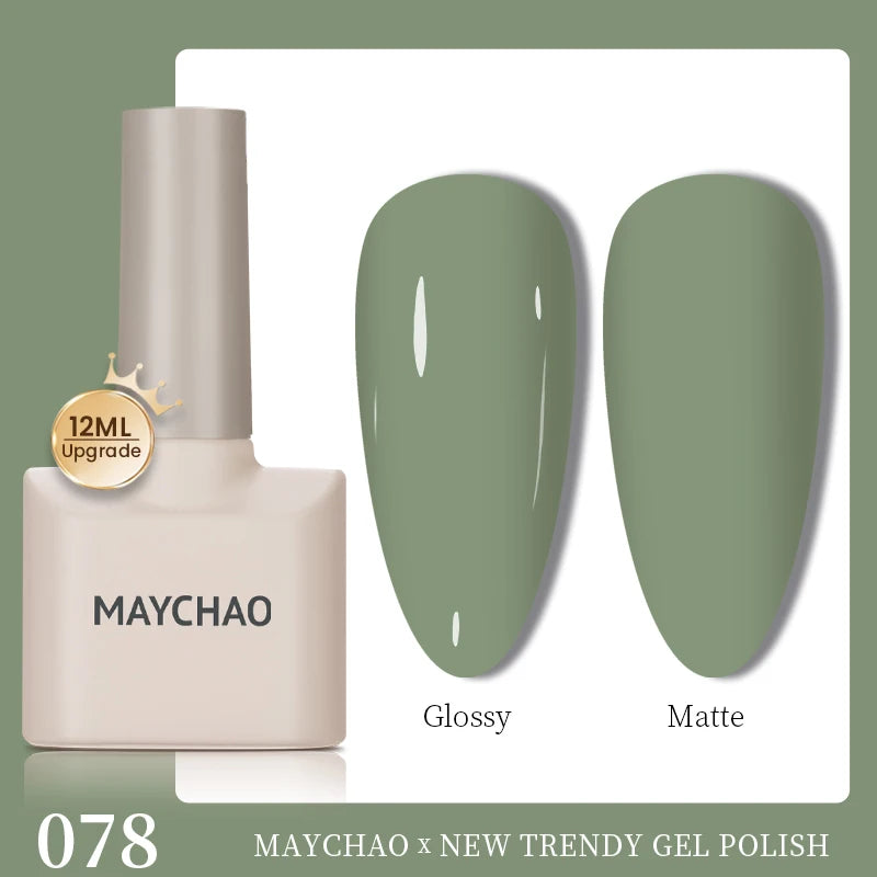 MAYCHAO 12ml Gel Nail Polish Set Professional Salon Nail Art Gels Varnish UV LED Semi Permanent Nail Lacquer Nail Supplies