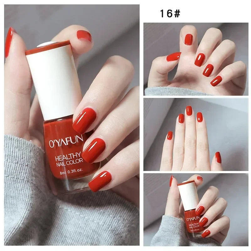8ml Matte Waterproof No-bake Nail Polish Nail Art Tearable Quick Dry Normal Without Lamp Nail Polish Glitter Sequins UV Varnish