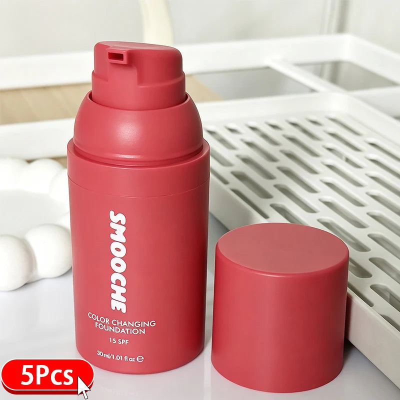 SMOOCHE Color Changing Foundation SPF15 Moisturize Waterproof Self Adjust Skin Tone Liquid Foundation Lightweight Nature Makeup