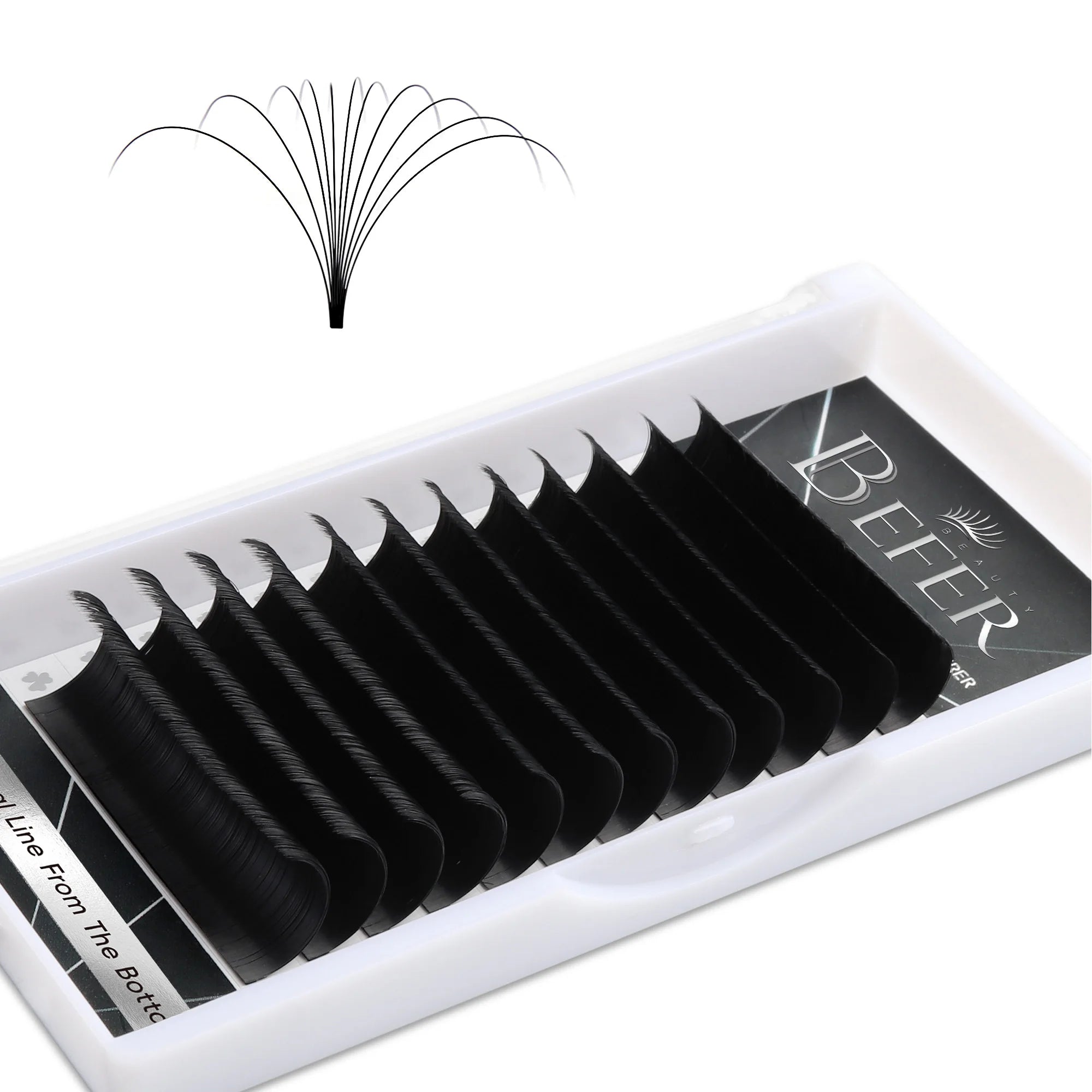 Befer Beauty Easy Fan Volume Eyelash Extensions 15-20mm PBT Matte Black Soft Easy Fanning Bloom Eyelashes Austomatic Flowering