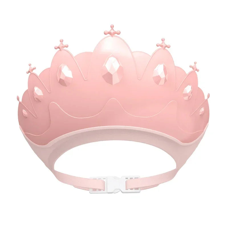 Baby Adjustable Size Shampoo Cap Crown Baby Shower Cap Children  Cartoon Bath Visor Infant Hair Shield Ear Protection Waterproof