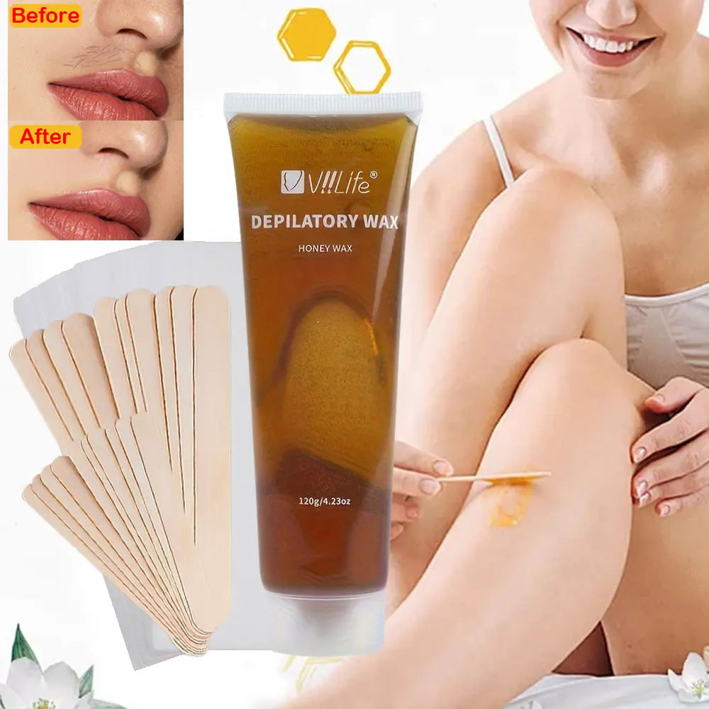 Viilife Sugaring Cold Sugar 120g Kit Natural Painless For Arm Leg Facial Underarm Depilatory Wax Hair Removal