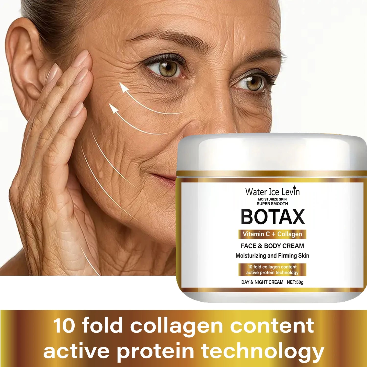 Niacinamide Collagen Cream, Firming Facial Moisturizing Cream, Day and Night Use, Containing Vitamin C, Moisturizing and Nourishing Sensitive Skin