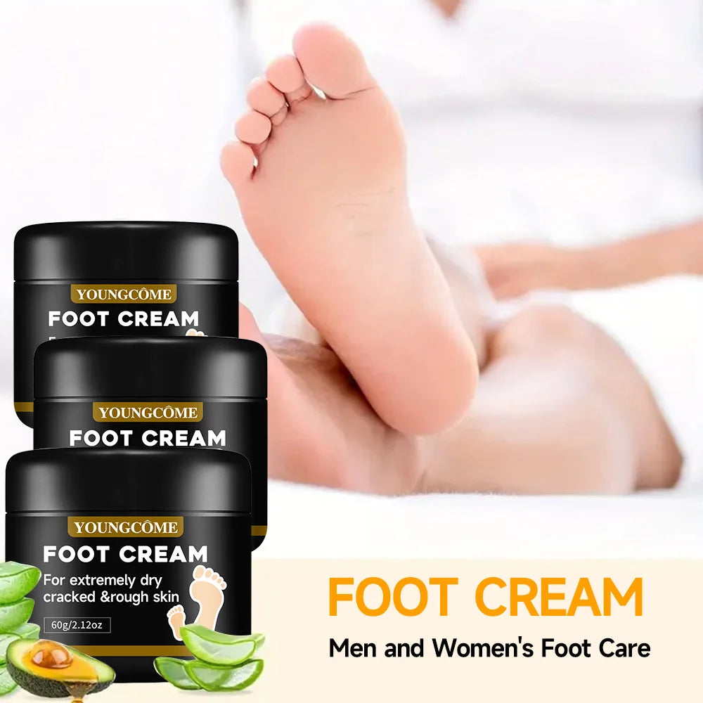 YOUNGCOME Foot Cream for Extremely Dry Cracked Heels & Rough Skin, Intensive Moisturizing Balm, Deep Hydration Softening Foot Ca