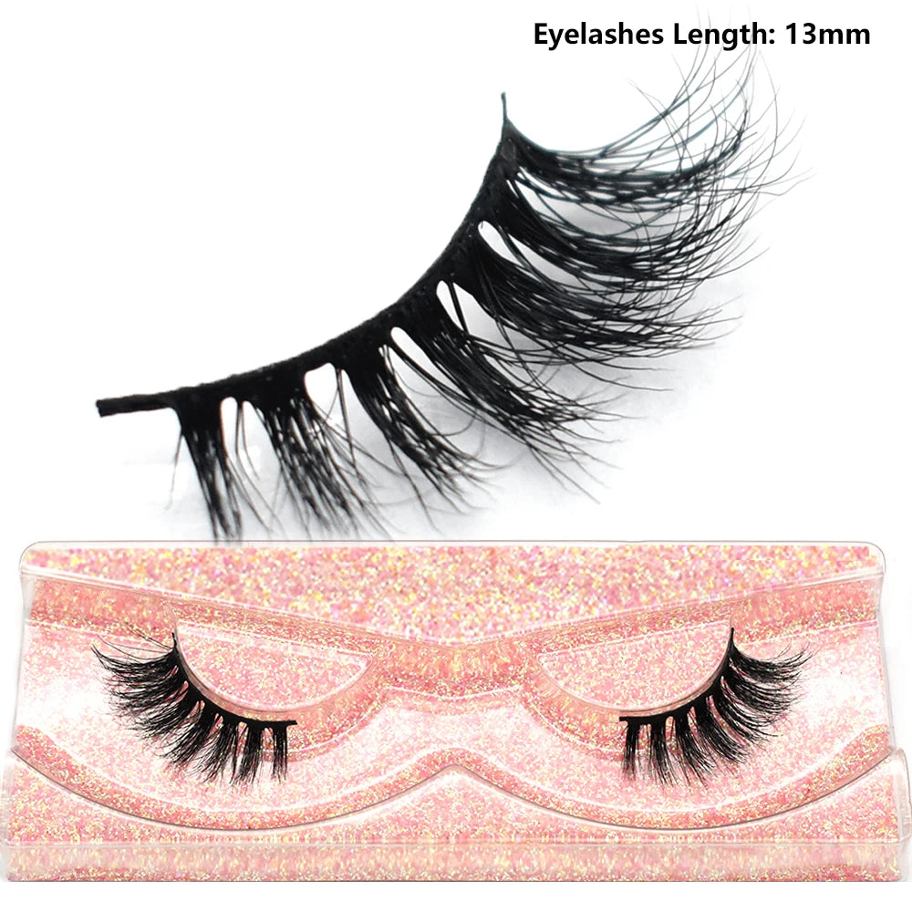 Half Lashes Short Mink Eyelashes Fluffy Soft False Eyelashes Wispy Cross Strip Eye Lashes Natural Mink Eyelash Extension Makeup