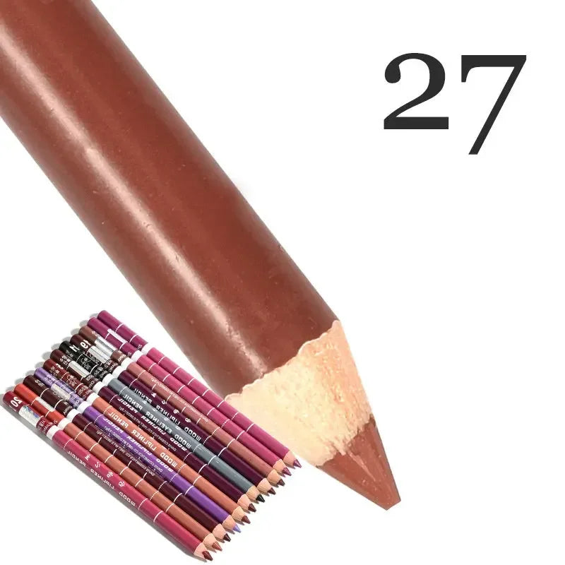 28Color Antifouling Lip Liner Professional Lipstick Pen Precise Waterproof Lip Outline Pencil Lip Makeup Lasting Eyeliner Creamy