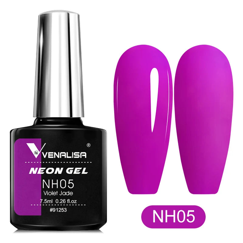 VENALISA NEW 7.5ml Neon Summer Nail Gel Polish Color Nail Lacquer SoakOff UV LED Colorful Long Lasting CANNI Nail Varnish Polish