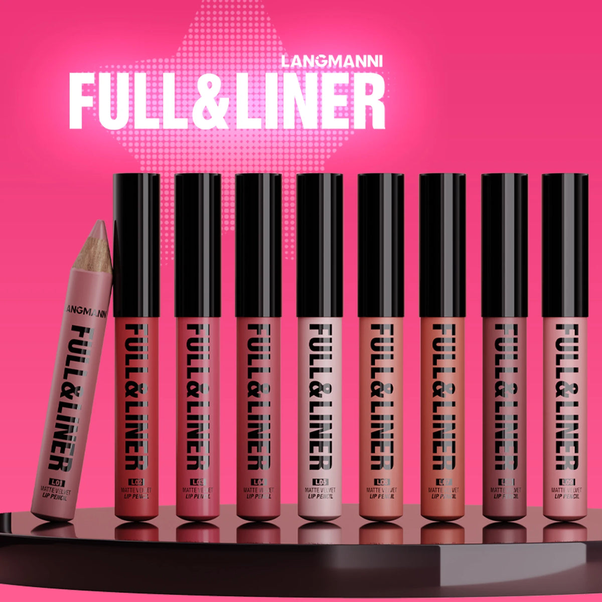 Matte Lip Liner, Lipstick, Wooden Pen Can Be Cut, Lip Liner Lasts for A Long Time,Does Not Stick To The Cup,Does Not Fade