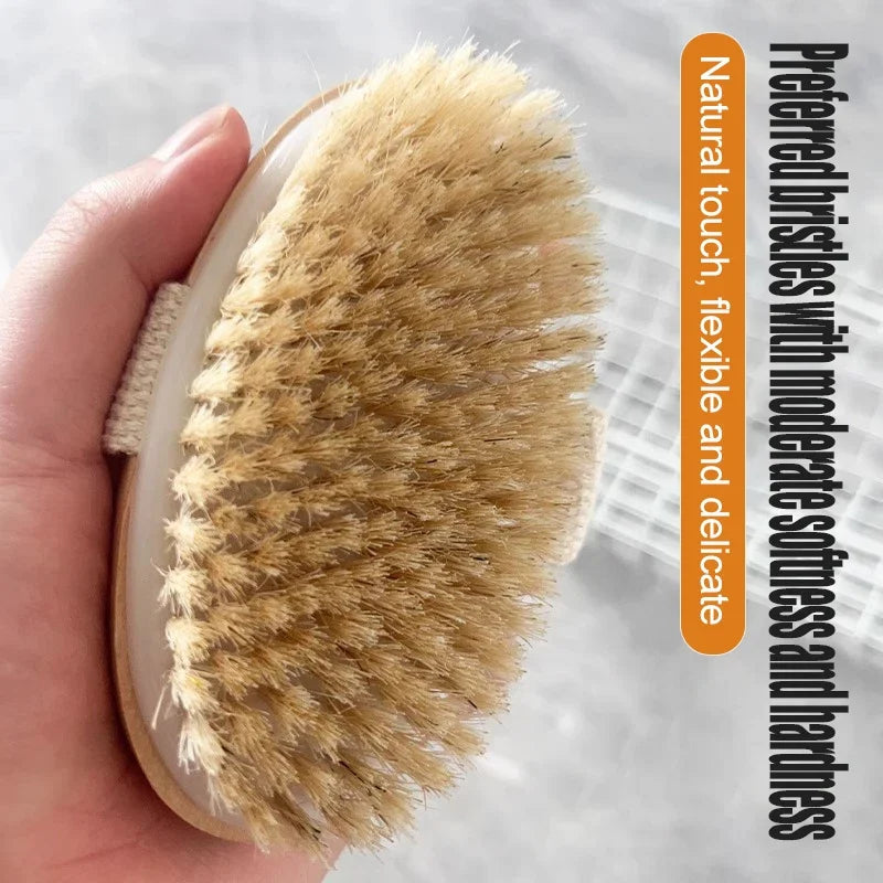 Shower Brush for The Back Handheld Dry Brushing Body Exfoliating Brush Bathroom Cellulite Back Bath Massage  Brush