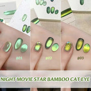 TC 10ML 2026 New Star Bamboo Cat Eye Nail Supplies Pavilion Strobe Green Glass Bead Cat Eye Magnetic Gel Polish Summer Nails