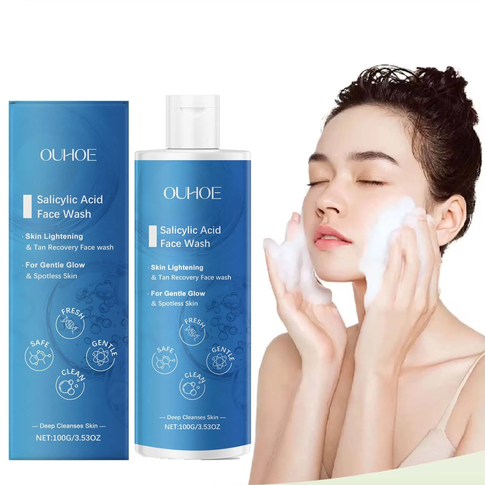 Salicylic Acid Facial Cleanser Acne Treatment Moisturizing Oil Control Skincare Face Wash Cleansing Pore Hydrating Skin Care