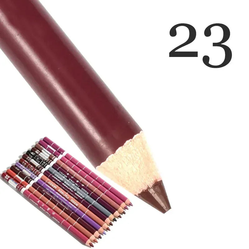 28Color Antifouling Lip Liner Professional Lipstick Pen Precise Waterproof Lip Outline Pencil Lip Makeup Lasting Eyeliner Creamy