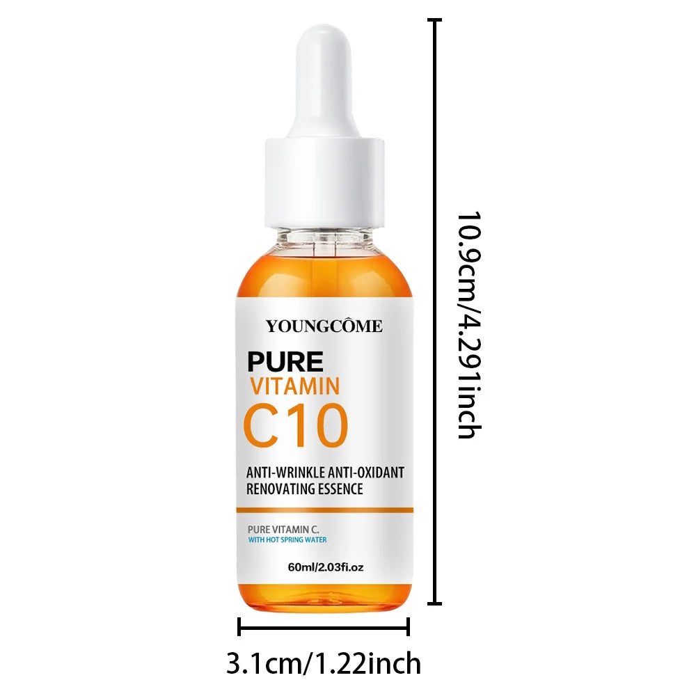 Vitamin C10 Whitening Serum Remove Freckles Dark Spots Face Essence Fade Melasma Melanin Brighten Repair Dull Skin Care