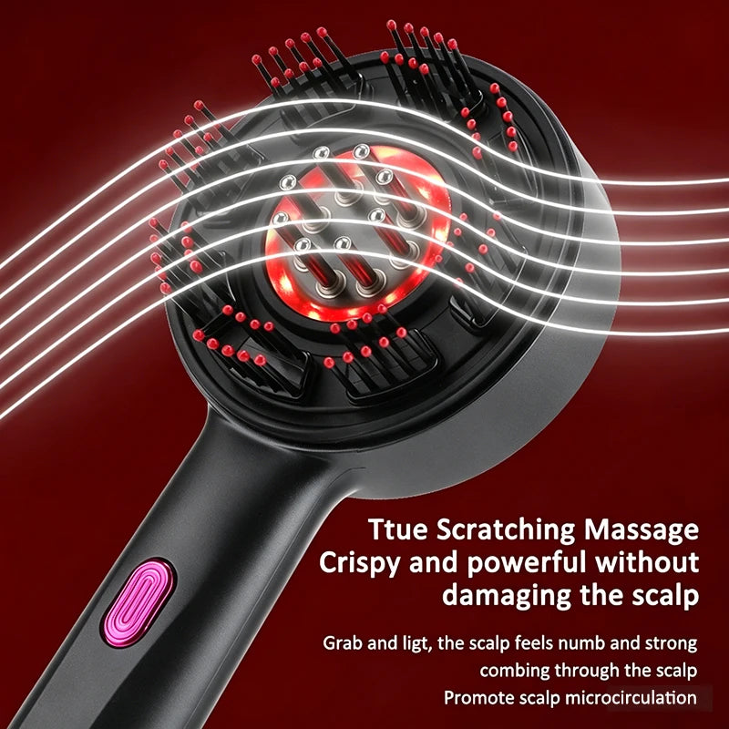 Electric Vibration Massage Comb Red Light Hair Growth Massage Scalp Brush Anti Hair Loss Liquid Oil Applicator Hair Care
