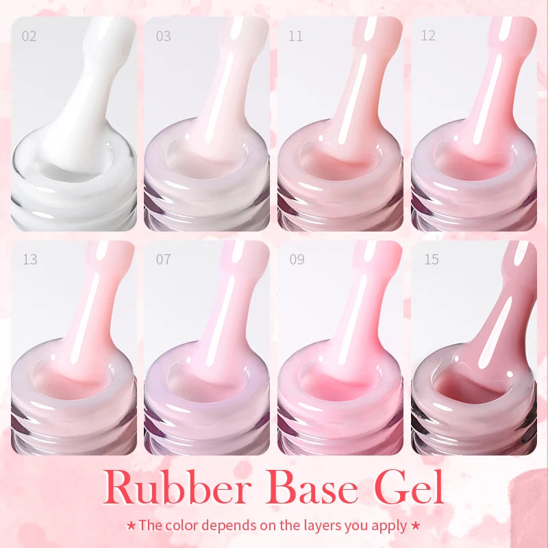 BORN PRETTY 15ml Jelly Color Rubber Base Gel Camouflage Color French Pink Milky Self-leveling UV Gel Varnish Soak Off Nail Art