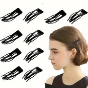 Double Grip Hair Clips Metal Snap Hair Clips For Women 5/10pcs Black Snap Hair Clips Barrettes Women Styling Combs Accessories
