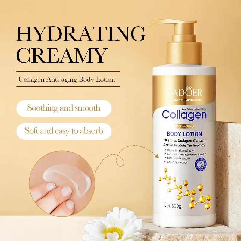 300g SADOER Collagen Body Lotion Skin Care Moisturizing Hydrating Refreshing Body Care Moisturizing Skincare for Women Lotion