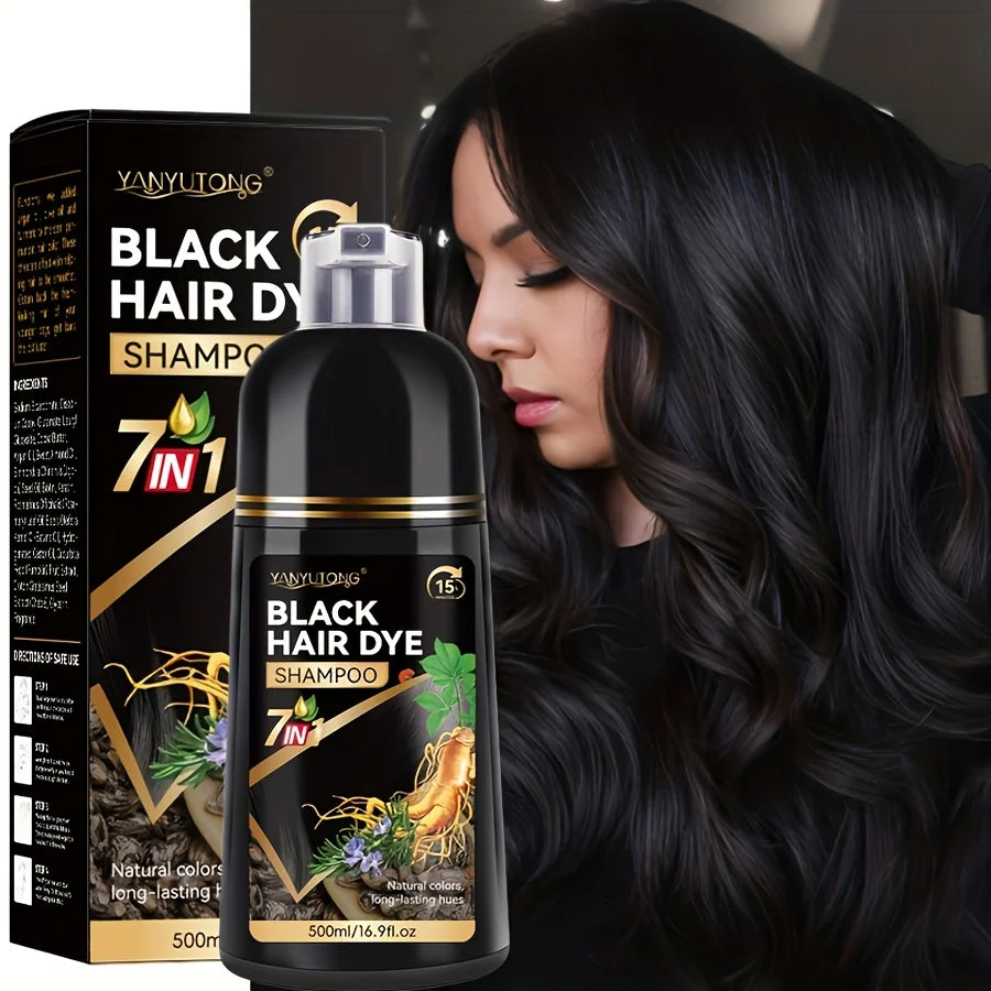 Unisex Adult 7-in-1 Hair Color Shampoo, Hair Color Foam, Plant-Based Hair Color, Easy Shampoo, Cover Gray Hair