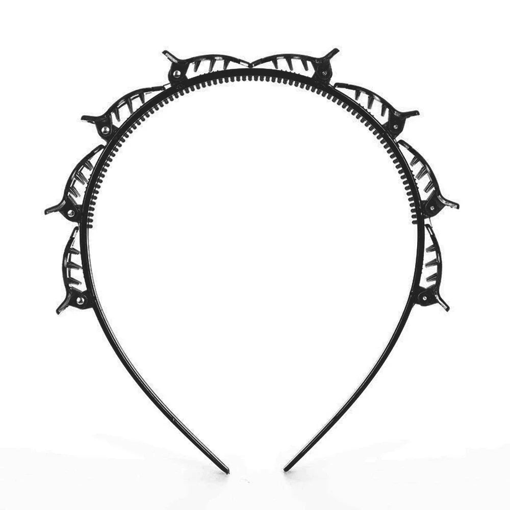 2024 Double Layer Bands Clip Hairbands Fashion Plastic Twist Braided Headband Multi-storey Air Weave Head Hoop Hairstyling Tool