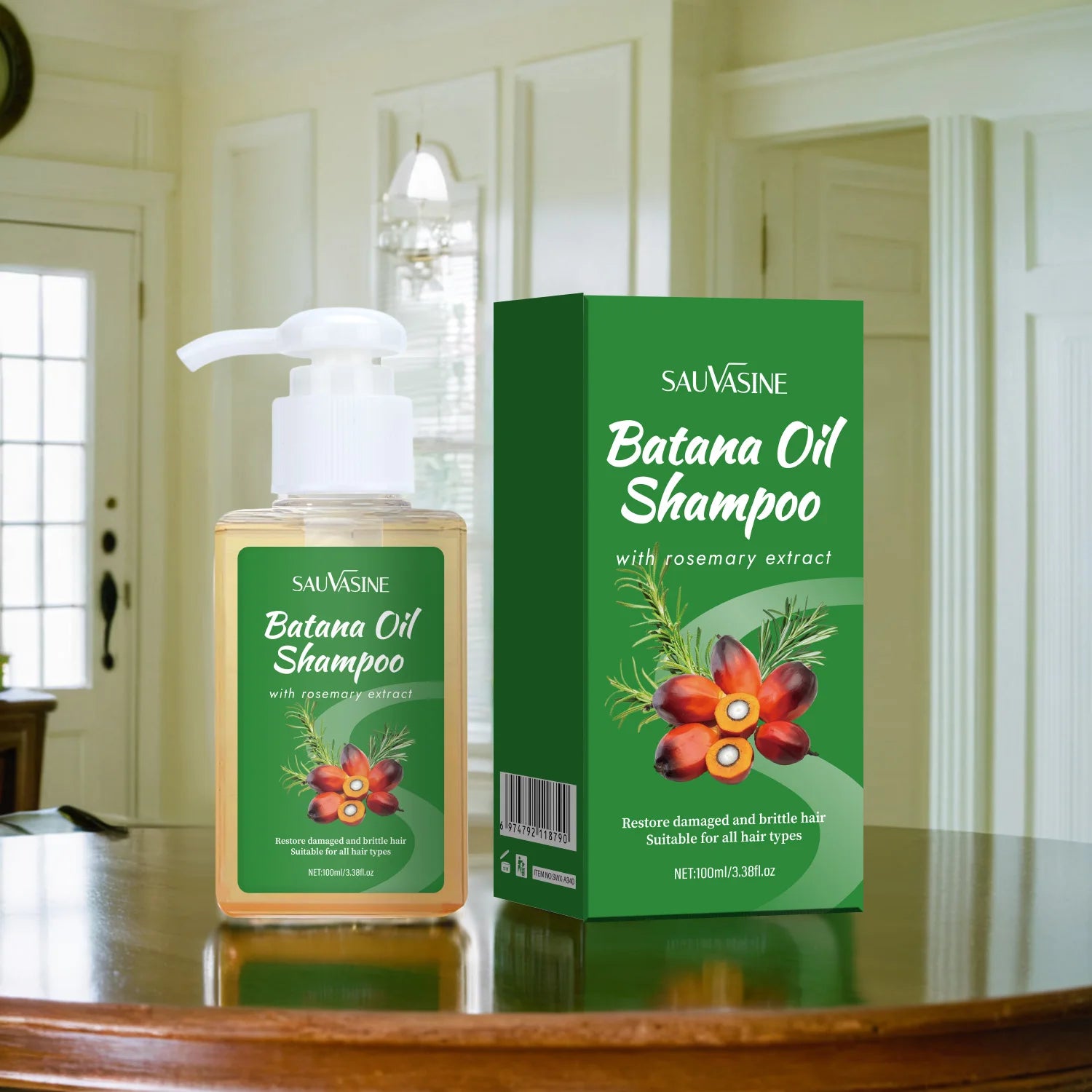 120g Batana Oil Shampoo & Conditioner Set Strengthens Hair Roots Repairs damaged Hair Deeply Nourishment Smooth Hair Conditioner