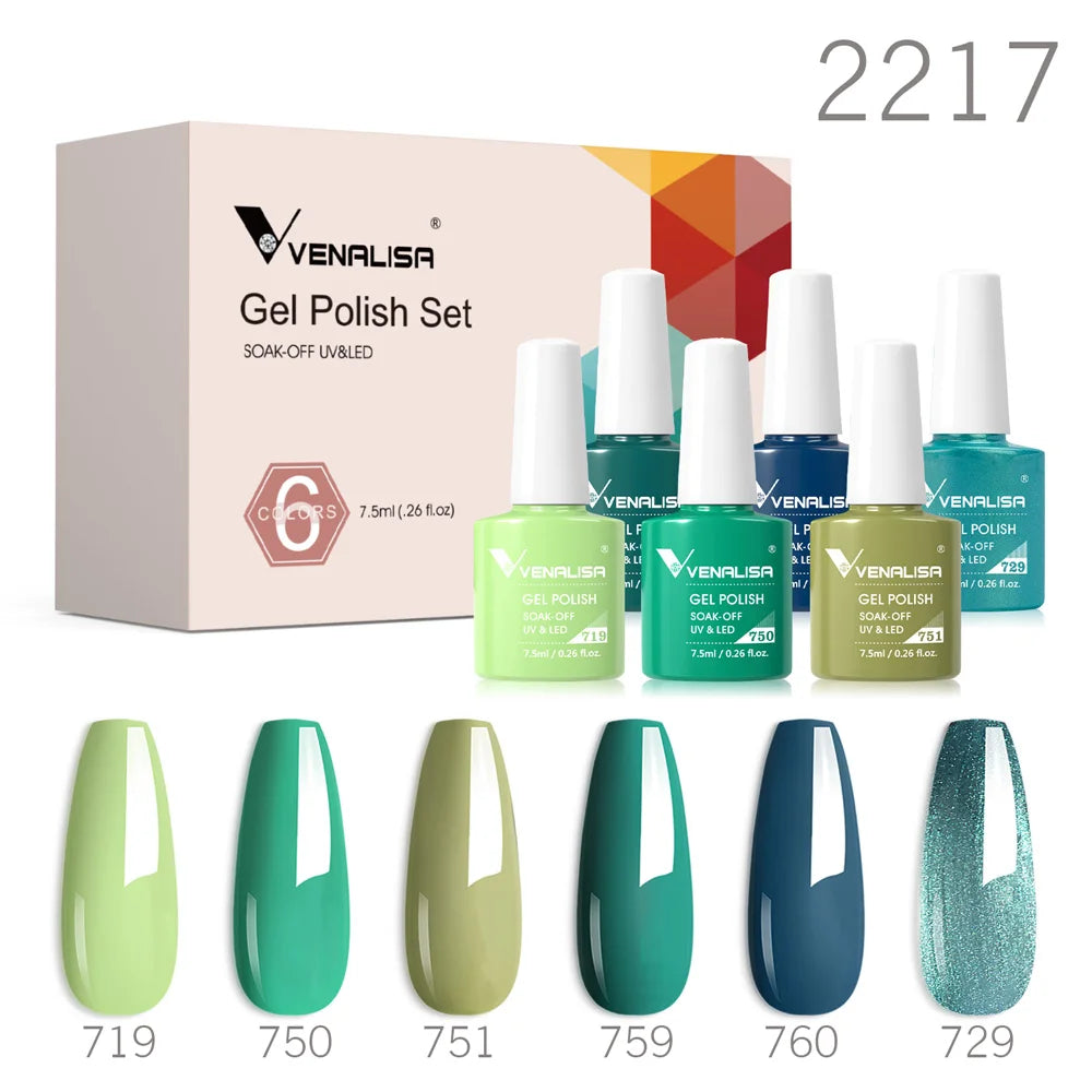 6pcs Venalisa Construction Gel Kit Stronger Jelly Color Reinforce Natural Nail Varnish Rubber Base Color Series Nude Collection