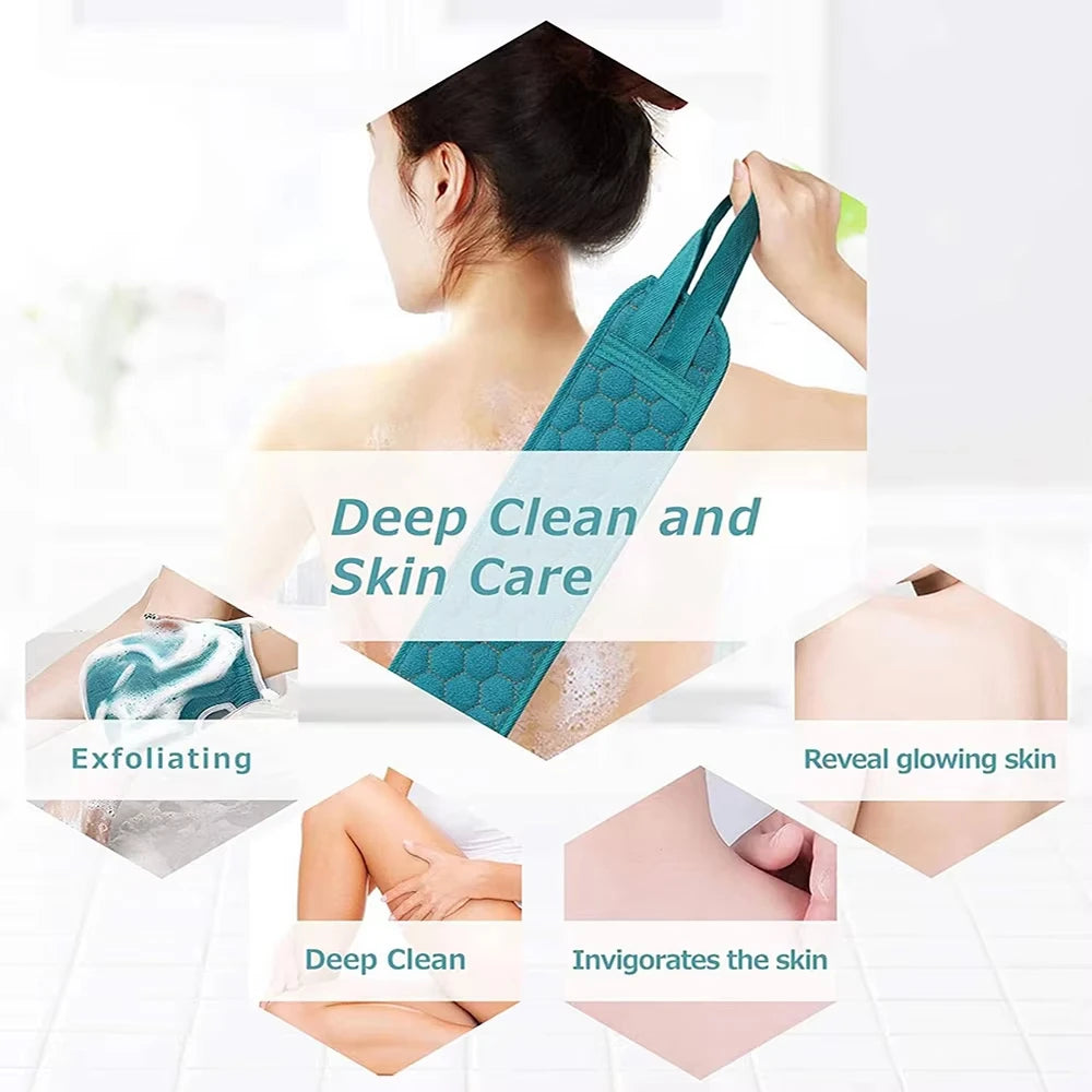 Exfoliating Body Scrubber Set with Back Scrubber Bath Glove And Shower Sponge Loofah for Deep Cleaning And Hygiene