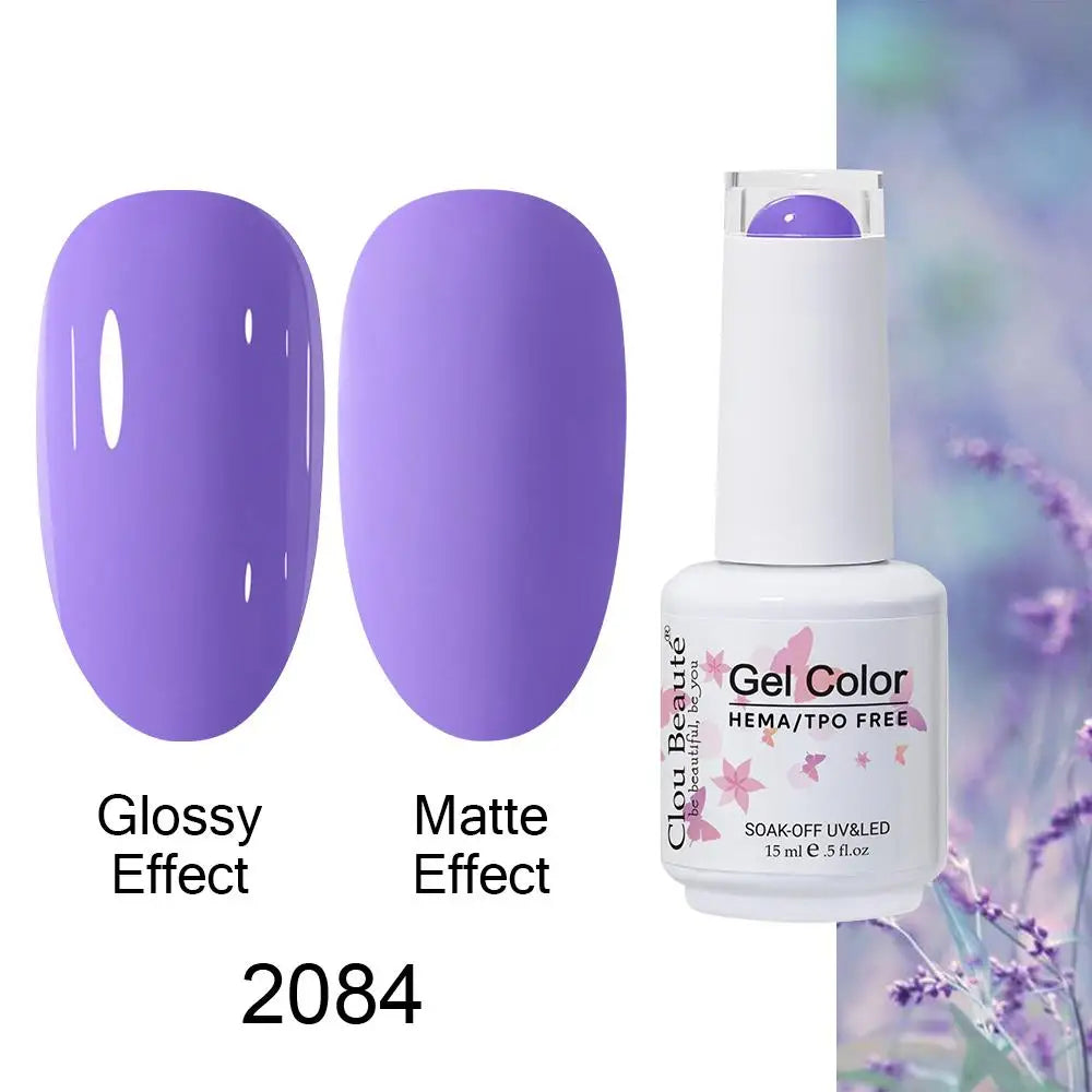 Clou Beaute Gel Nail Polish Neon Brown Royal Blue Red Green Pastal Nude Nail Art Varnishes Gel Lacquer Top Coat UV Gel Nail