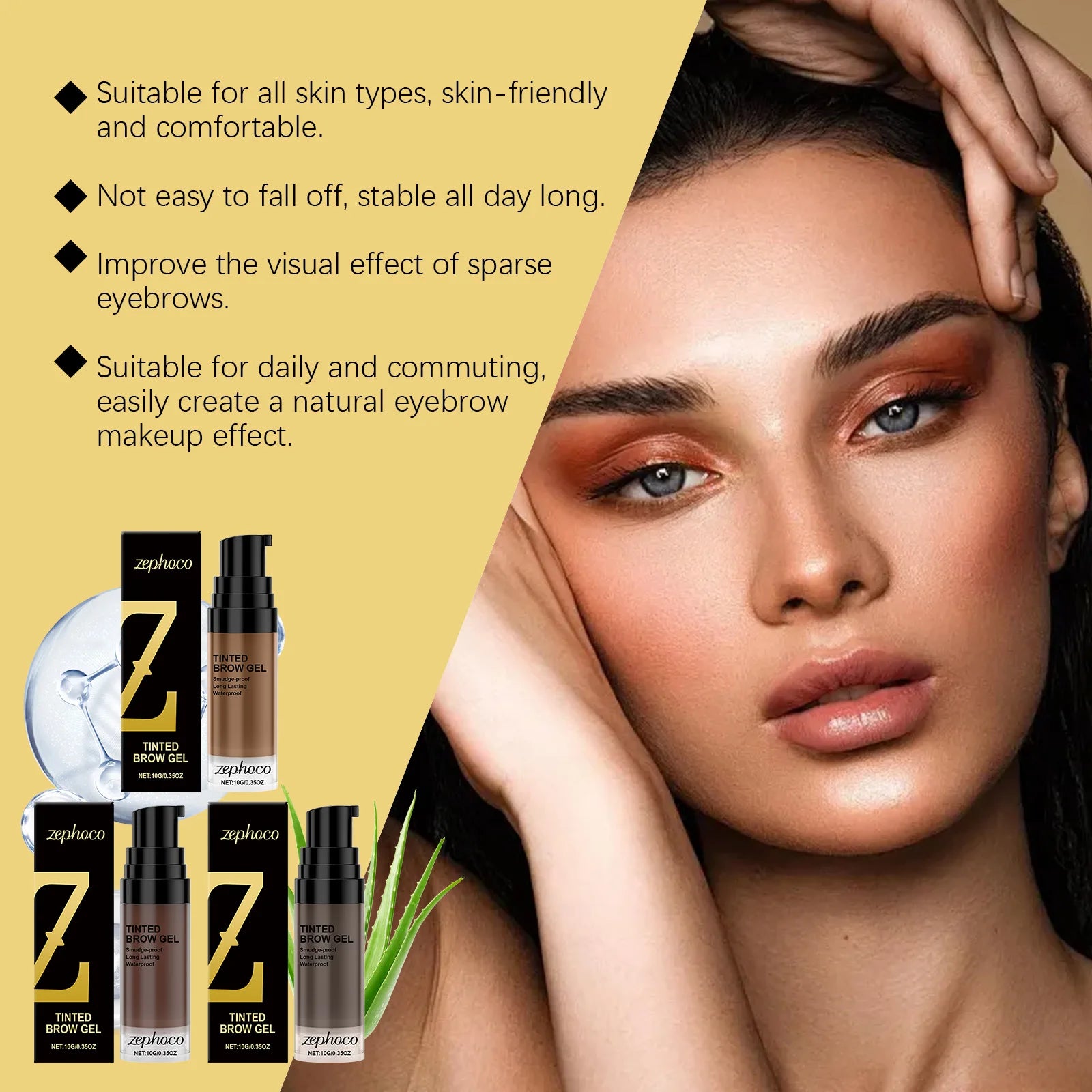 Dye Eyebrow Gel Cream Waterproof Long Lasting Highly Tinted Makeup Smoothing Brown Eye Brow Smudgeproof Natural Cosmetic Liquid