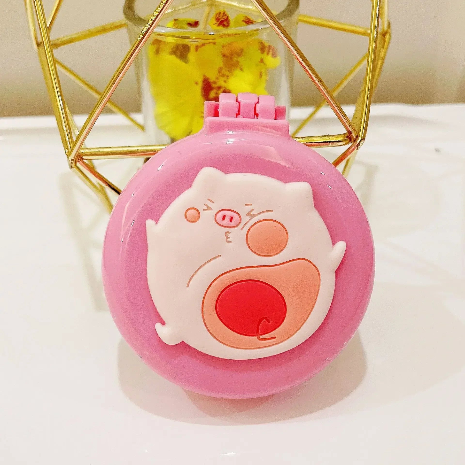 Baby Girls Kawaii Cute Cartoon Animal Folding Massage Comb with Makeup Mirror for Children Travel Portable Plastic Hair Brush