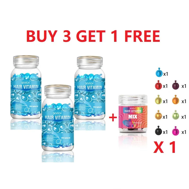 Sevich Hair Vitamin Capsule Keratin Oil Repairs Damaged Hair Anti Hair Loss Moroccan Oil Smoothing Hair Essence Mix Hair Capsule