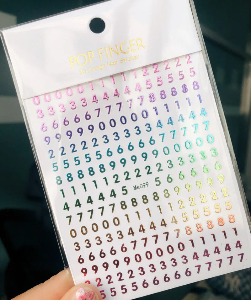 New Roman 26 English Alphabet Number 3D Self-adhesive Nail Art Decal Sticker Word Small Letter Nail Tattoos Decal Stickers