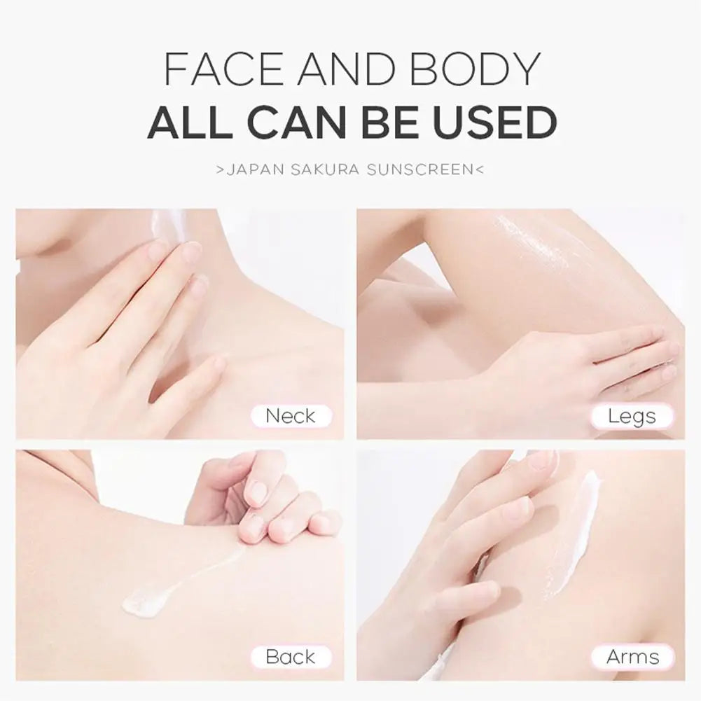 LAIKOU Japan Sakura Sunscreen SPF 50+ Brightening Sunblock Cream Face Body Moisturizing Isolating UV Protector 30g