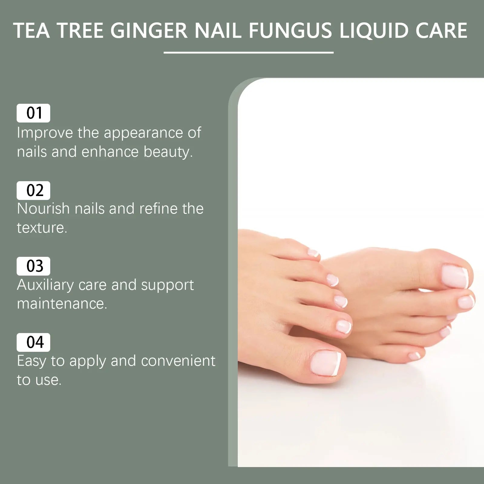 30/60ml Tea Tree Ginger Nail Fungus Care Solution Health Maintenance Repair Nail Discoloration Thickening Hand Foot Nail Care E