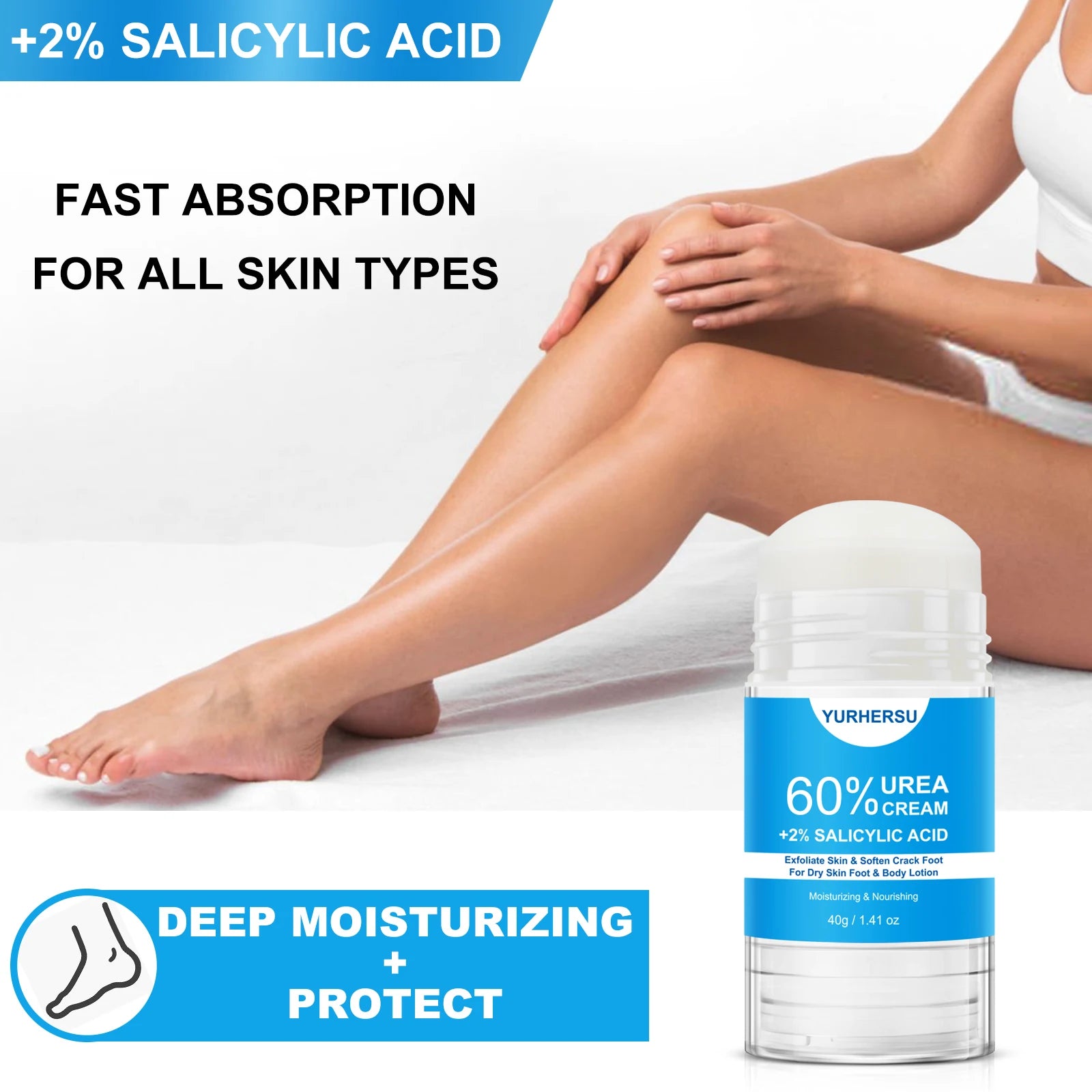 60% Urea Foot Cream Stick for Cracked Heels & Callus Removal, Fast Repair, Free Shipping