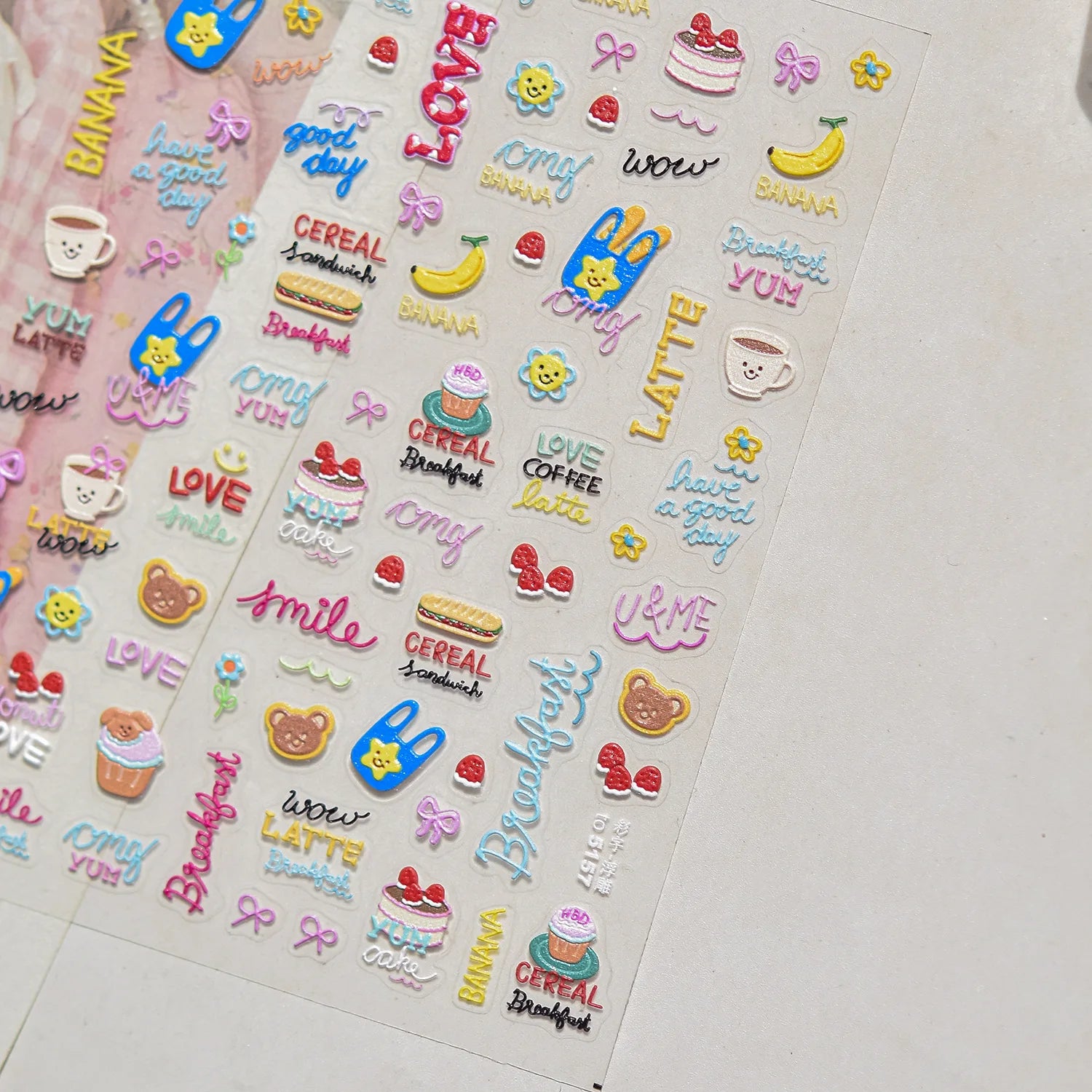 1pcs 5D Japanese Kawaii Nail Art Stickers Cute Rabbit Dog Slider Nail Decorations Decals Self-Adhesive Manicure Accessories DIY