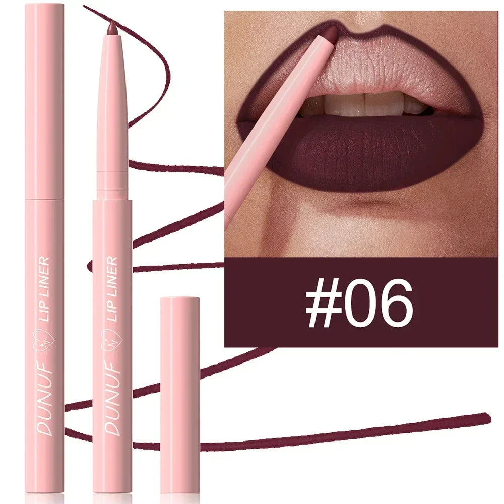 12Color Waterproof Lip Liner Pencil Dark Red Brown Lipstick Pencil Lip Outline Nude Matte Lipstick Crayon Contouring Tint Makeup
