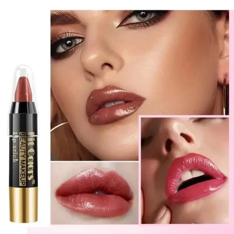 Easy Coloring Gloss Lipstick Lasting Waterproof Matte Crayon Lip Gloss Stick High Pigmented Moisturizing Lip Liner Pen Makeup