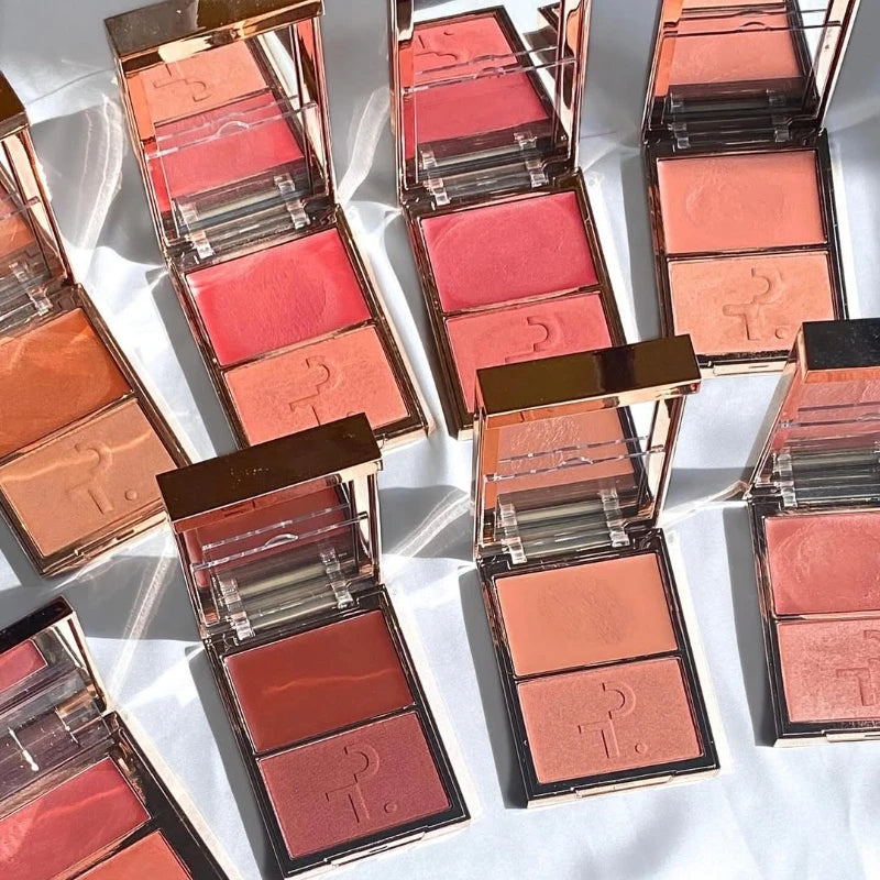 Partick Major Headlines Double Take Creme & Powder Blush Duo Long-Lasting Face Makeup Natural Facial Coverage Powder TA Blusher