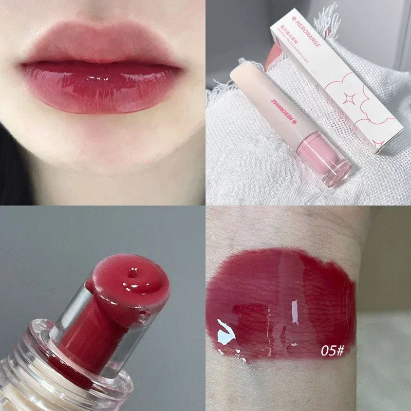 Jelly Lip Gloss Long Lasting Moisturizing Mirror Water Lip Glaze Colored Lipstick Crystal Shiny Lip Tint Korean Lips Care Makeup