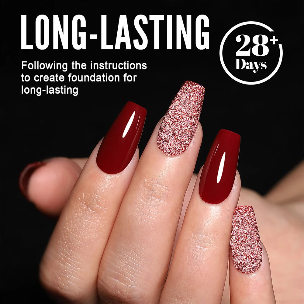 2024 New YOKEFELLOW 10ML Reflective Glitter Gel Nail Polish Soak Off UV Gel Varnish Colorful Nail Gel Polish For Manicure