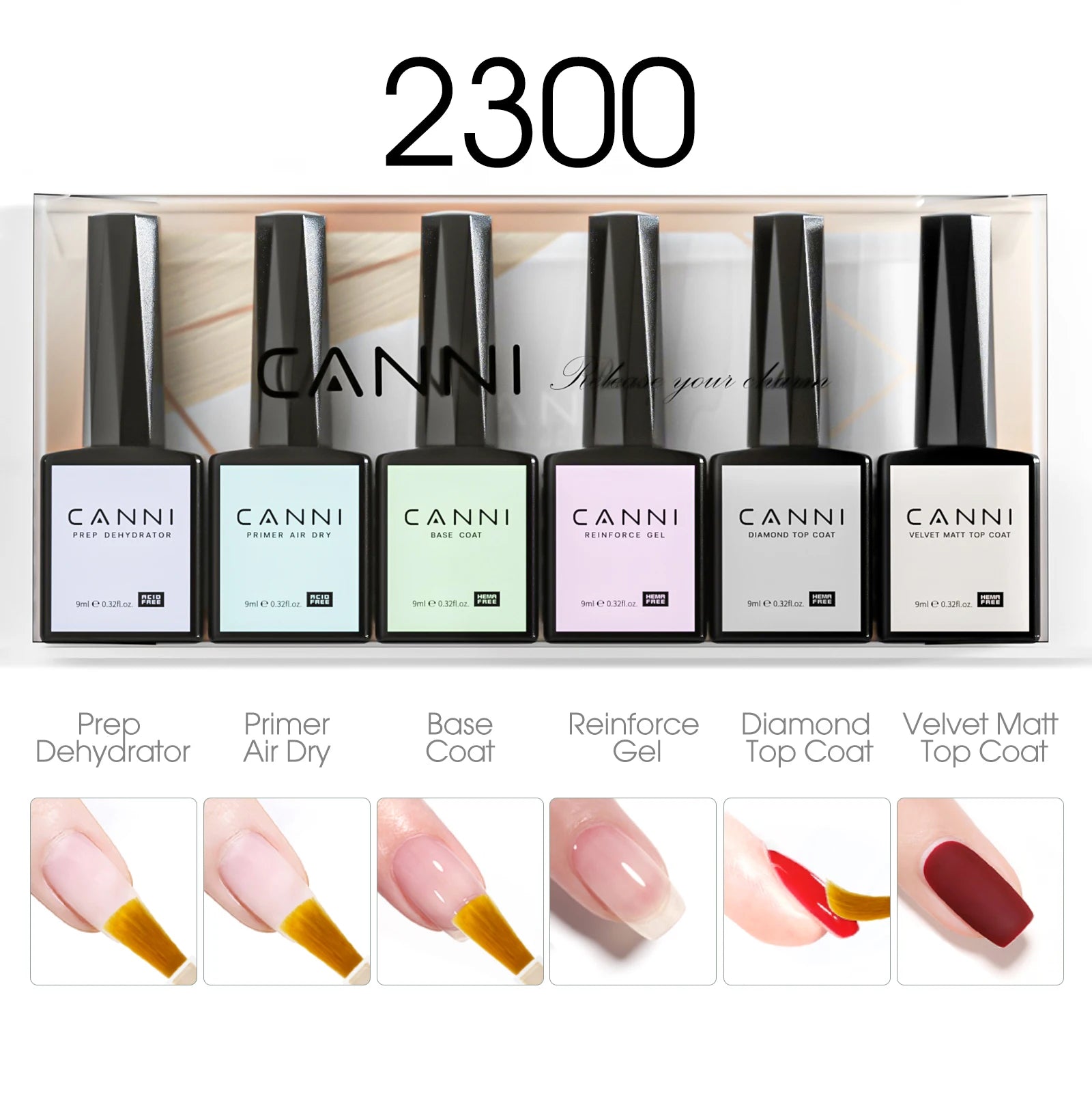 6pcs*9ml HEMA TPO FREE Nail Gel Polish CANNI Semi Permanent Jelly Pink Nude Color Gel Varnish Great Coverage UV LED Lacquer